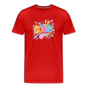 Sunny Splash Letters - T-shirt bio Premium Homme - rouge - Devant - Damien (186cm)