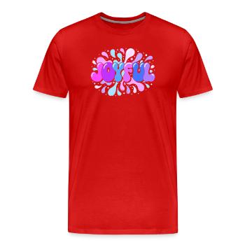 Joie éclatante en splash pop - T-shirt bio Premium Homme - rouge - Devant - Damien (186cm)