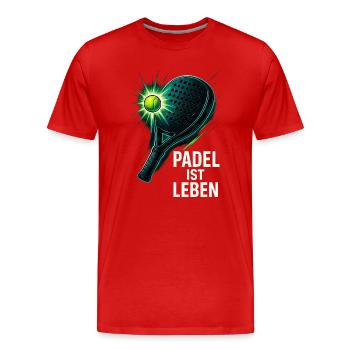 Padel Ist Leben - Männer Premium Bio T-Shirt - Rot - Vorne - Damien (186cm)