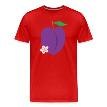 Lila Pflaumenblüte - Männer Premium Bio T-Shirt - Rot - Vorne - Damien (186cm)
