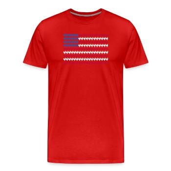 Patriotic Farmer Rooster Flock Poultry USA Pride C - Männer Premium Bio T-Shirt - Rot - Vorne - Damien (186cm)