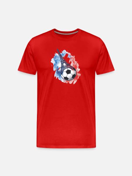 Frankreich Eiffelturm Fußball Fan Paris - Männer Premium Bio T-Shirt - Rot
