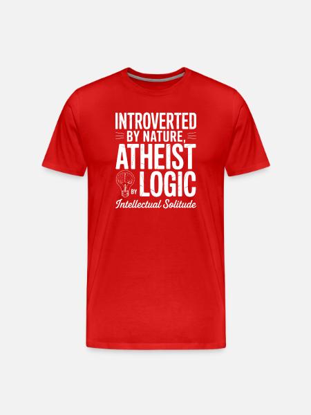 Introverted by Nature, Atheist Logic - Men's Premium Organic T-Shirt - red