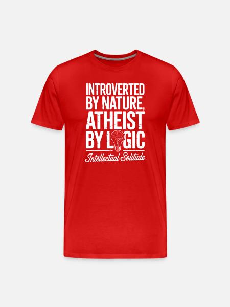 Introverted by Nature, Atheist by Logic - Men's Premium Organic T-Shirt - red