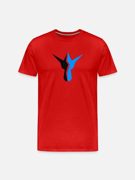 Geometrisches BlauSchwarz Split-Logo - Männer Premium Bio T-Shirt - Rot