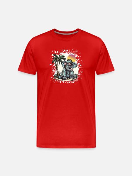 Elephant Summer Comic - T-shirt bio Premium Homme - rouge