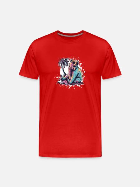 Bear Summer Comic - T-shirt bio Premium Homme - rouge