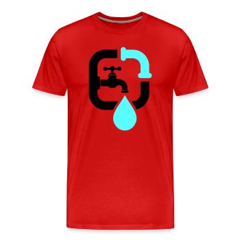 Klempner Wasserhahn Rohr Logo - Männer Premium Bio T-Shirt - Rot - Vorne - Damien (186cm)