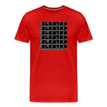 Elektrotypografie-Logo - Männer Premium Bio T-Shirt - Rot - Vorne - Damien (186cm)