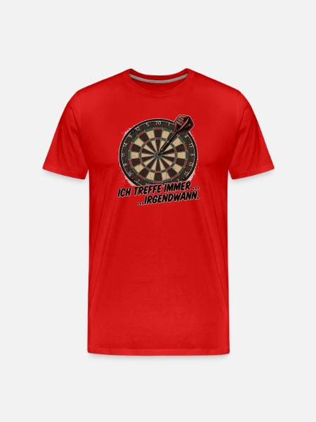Zielgenau: Dart Spruch - Männer Premium Bio T-Shirt - Rot