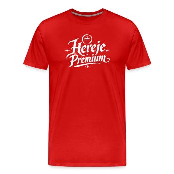 Heretic Premium – Du bist ein Geschichtenerzähler - Männer Premium Bio T-Shirt - Rot - Vorne - Damien (186cm)