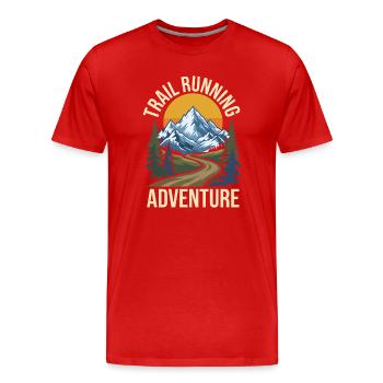 Aventure de course en sentier - T-shirt bio Premium Homme - rouge - Devant - Damien (186cm)