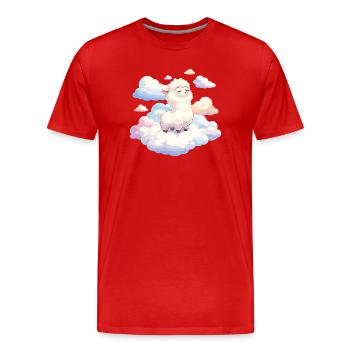 Wolkenlamm im Traumlicht - Männer Premium Bio T-Shirt - Rot - Vorne - Damien (186cm)