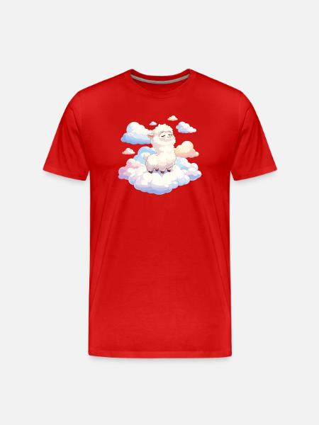 Wolkenlamm im Traumlicht - Männer Premium Bio T-Shirt - Rot