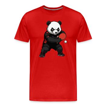 Boxeur de tennis de table panda - T-shirt bio Premium Homme - rouge - Devant - Damien (186cm)