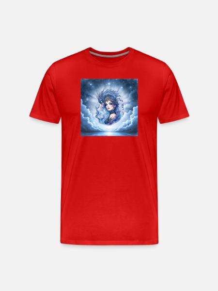 Blue Clouds Queen - Men's Premium Organic T-Shirt - red
