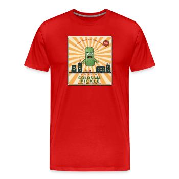 Kolossale Pickle-Attacke - Männer Premium Bio T-Shirt - Rot - Vorne - Damien (186cm)