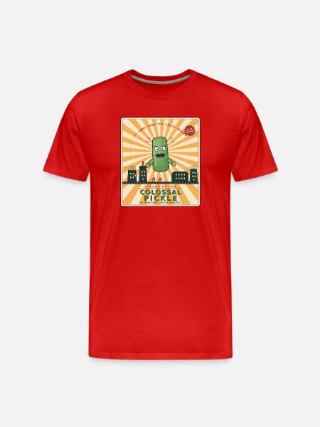Kolossale Pickle-Attacke - Männer Premium Bio T-Shirt - Rot