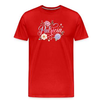 Fontaine de fleurs Patricia - T-shirt bio Premium Homme - rouge - Devant - Damien (186cm)