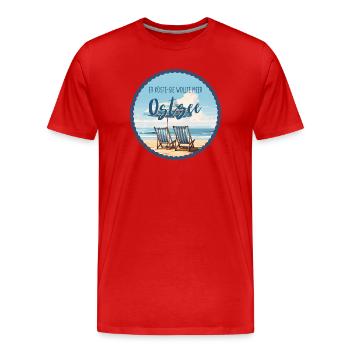 Ostsee – Er küsste sie wollte Meer - Männer Premium Bio T-Shirt - Rot - Vorne - Damien (186cm)