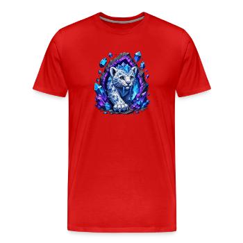 Grotte du Léopard de Glace en Cristal - T-shirt bio Premium Homme - rouge - Devant - Damien (186cm)