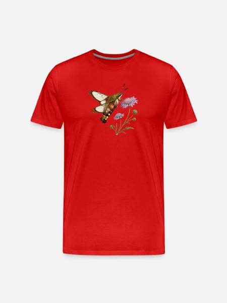 Sphinx colibri (Hemaris fuciformis) - T-shirt bio Premium Homme - rouge