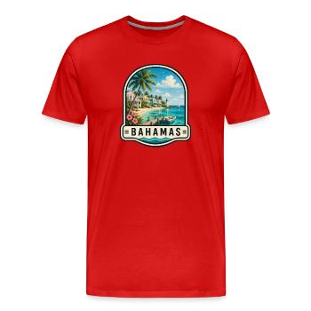 Vacances aux Bahamas Palmiers de Nassau Beach - T-shirt bio Premium Homme - rouge - Devant - Damien (186cm)