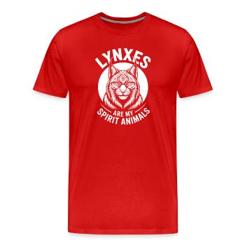 Lynx Dictions Lynx Drôle de cadeau de lynx - T-shirt bio Premium Homme - rouge - Devant - Damien (186cm)