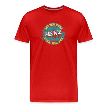 Father Heinz - Men's Premium Organic T-Shirt - red - Front - Damien (186cm)