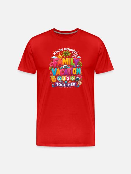 Family vacation 2026 togethere - Men's Premium Organic T-Shirt - red