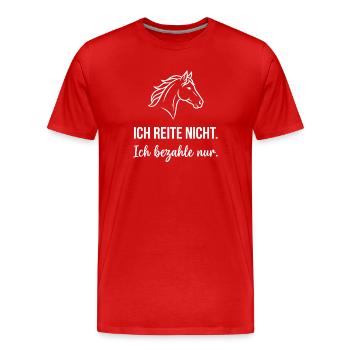 Pferdekopf Humor Spruch - Männer Premium Bio T-Shirt - Rot - Vorne - Damien (186cm)