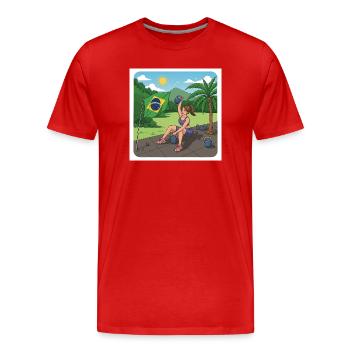 GIDAGI Fitness-Cartoons-Sammlung - Männer Premium Bio T-Shirt - Rot - Vorne - Damien (186cm)
