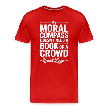 Mein moralischer Kompass: Zitat der stillen Logik - Männer Premium Bio T-Shirt - Rot - Vorne - Damien (186cm)