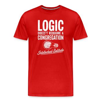 Intellektuelle Einsamkeit Glühbirne - Männer Premium Bio T-Shirt - Rot - Vorne - Damien (186cm)