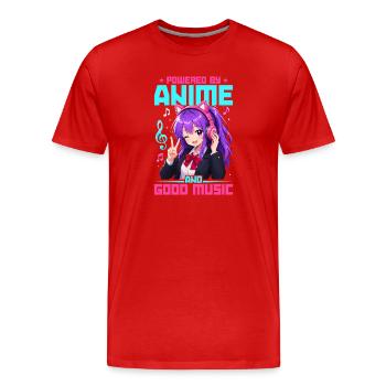 Anime et musique Chibi - T-shirt bio Premium Homme - rouge - Devant - Damien (186cm)