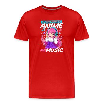 Anime et musique Chibi - T-shirt bio Premium Homme - rouge - Devant - Damien (186cm)