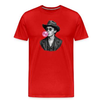 Billy the Kid avec du chewing-gum - T-shirt bio Premium Homme - rouge - Devant - Damien (186cm)