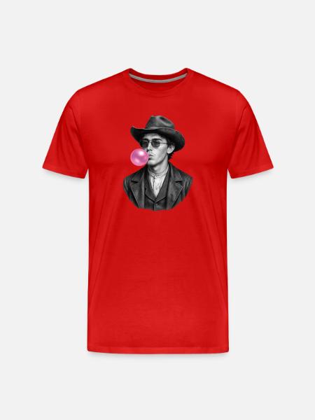 Billy the Kid with bubble gum - Men's Premium Organic T-Shirt - red