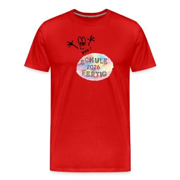 Schule 2026 Abschluß - Männer Premium Bio T-Shirt - Rot - Vorne - Damien (186cm)