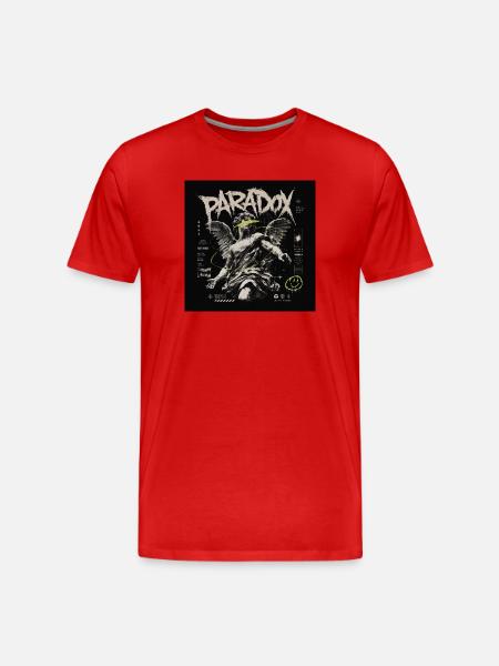 Paradox Angel in Neon Grunge - Men's Premium Organic T-Shirt - red