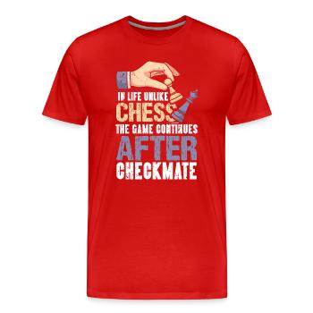 Schach Schachspieler Schachbrett - Männer Premium Bio T-Shirt - Rot - Vorne - Damien (186cm)