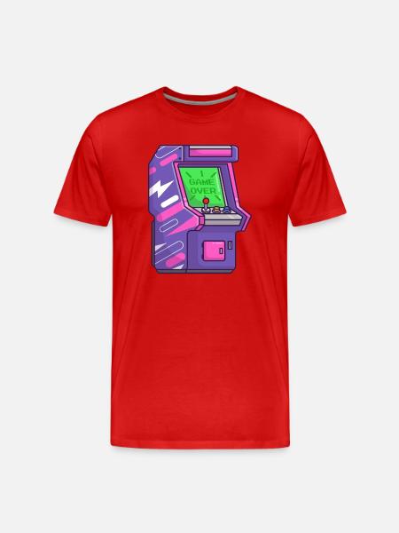 Neon Arcade Game Over - Men's Premium Organic T-Shirt - red