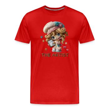 Artiste de fil Petit Artiste - T-shirt bio Premium Homme - rouge - Devant - Damien (186cm)