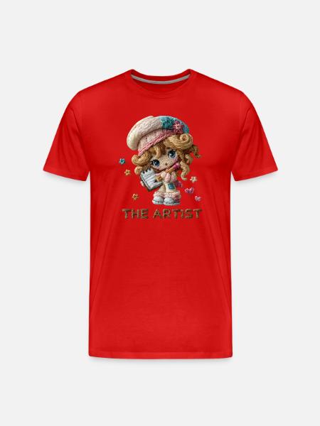 Thread Artist Little Artist - Men's Premium Organic T-Shirt - red