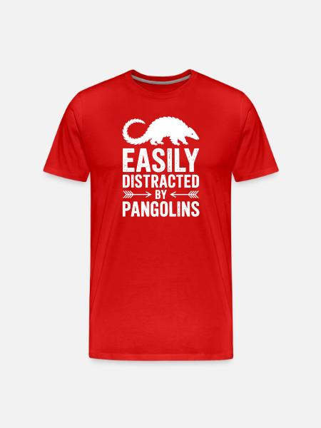 Pangolin Sayings Pine Cone Gift - Men's Premium Organic T-Shirt - red