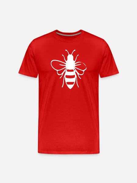 Honeycomb Bee Silhouette - Men's Premium Organic T-Shirt - red