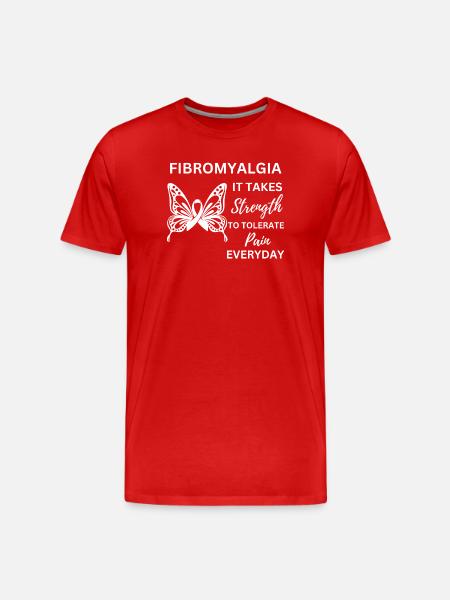 Fibromyalgie Kraft-Krieger-Bewusstseinsgeschenk - Männer Premium Bio T-Shirt - Rot