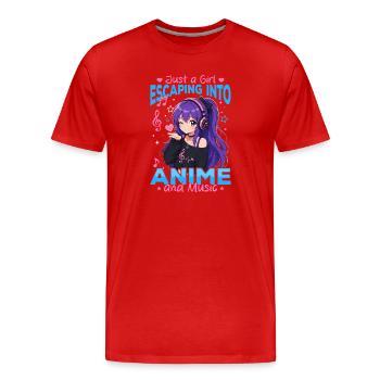 Anime et musique Chibi - T-shirt bio Premium Homme - rouge - Devant - Damien (186cm)