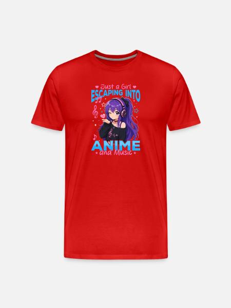 Anime and Music Chibi - Männer Premium Bio T-Shirt - Rot
