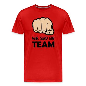 faust_team_002 - Männer Premium Bio T-Shirt - Rot - Vorne - Damien (186cm)